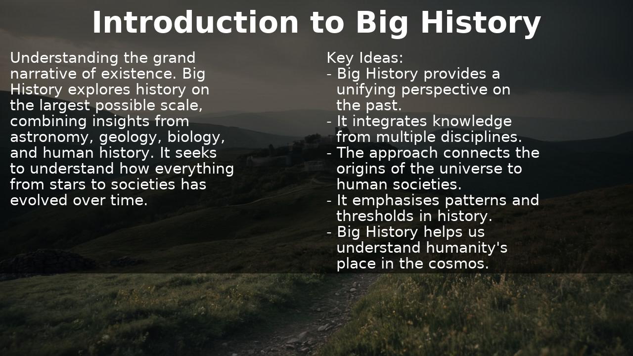 Introduction to Big History