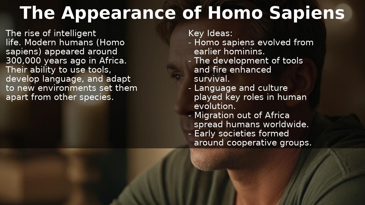 The Appearance of Homo Sapiens